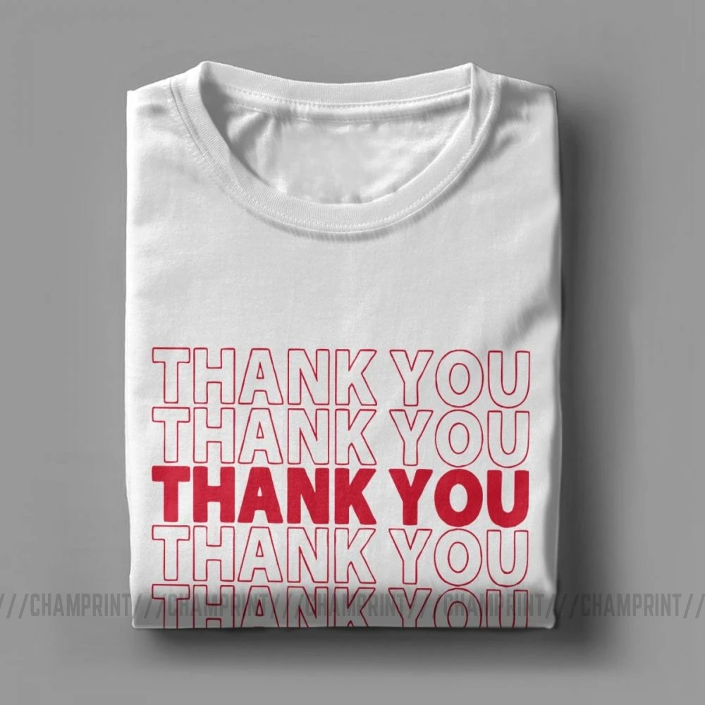 Футболка с пластиковым мешком Забавные футболки надписью Thank You мужские топы