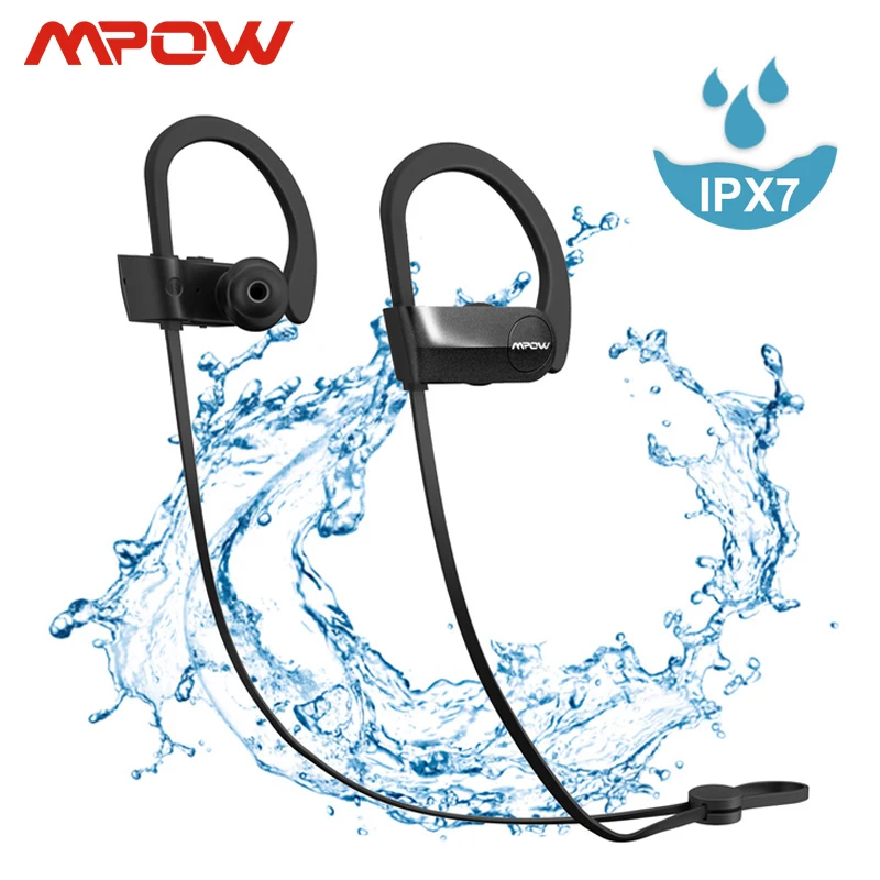 Mpow D7 2-я версия Bluetooth беспроводные 4,1 наушники IPX7 водонепроницаемые спортивные наушники 10-12H время воспроизведения для iPhone Xs Xr Xiaomi
