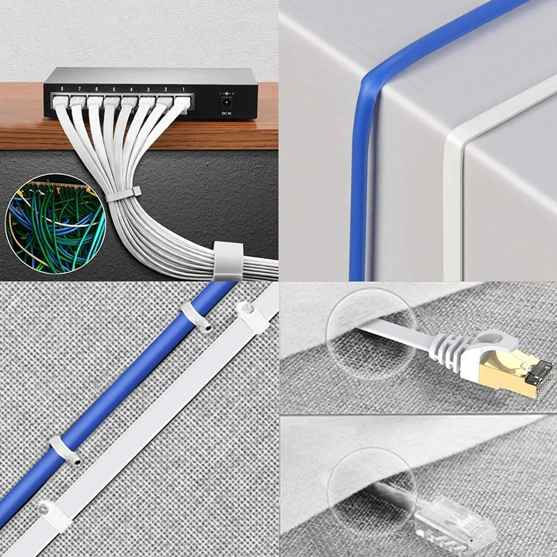

Cat 6 Ethernet Cable White - Flat Internet Network LAN Patch Cords - Solid Cat6 High-Speed Computer Wire