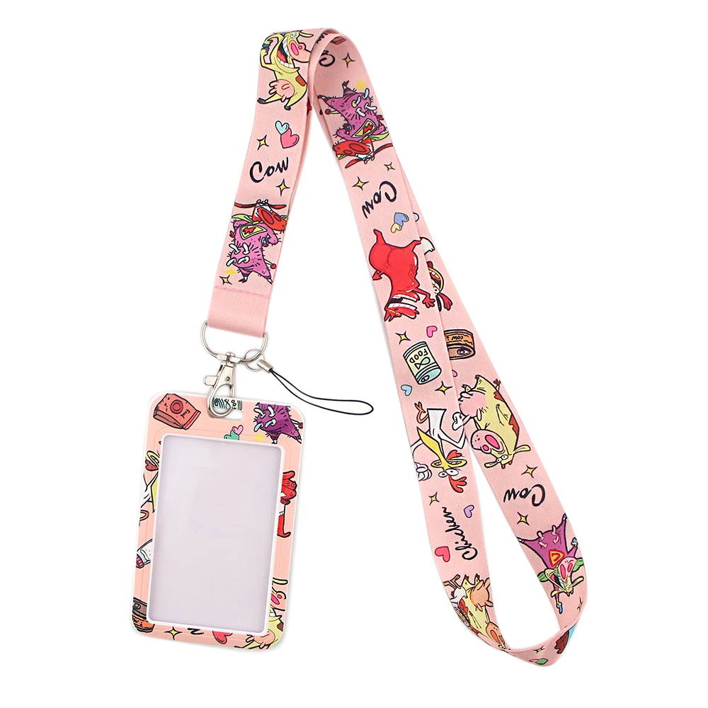

YL159 New Fashion Anime Cow Neck Strap Lanyards Keychain Badge Holder ID Card Pass Hang Rope Lariat Key Chain Friend Gifts