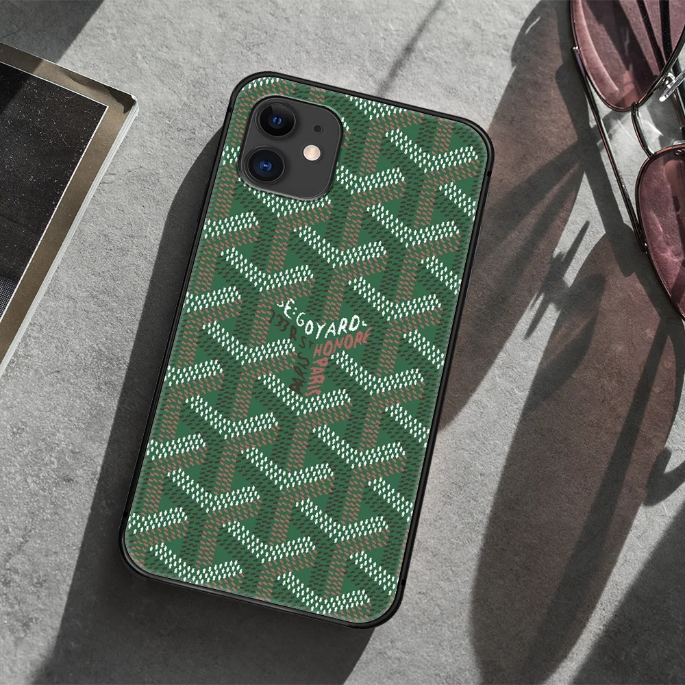 

Goyard Design brand Phone Case Cover Hull For iphone 5 5s se 2020 6 6s 7 8 12 mini plus X XS XR 11 PRO MAX black Coque Trend