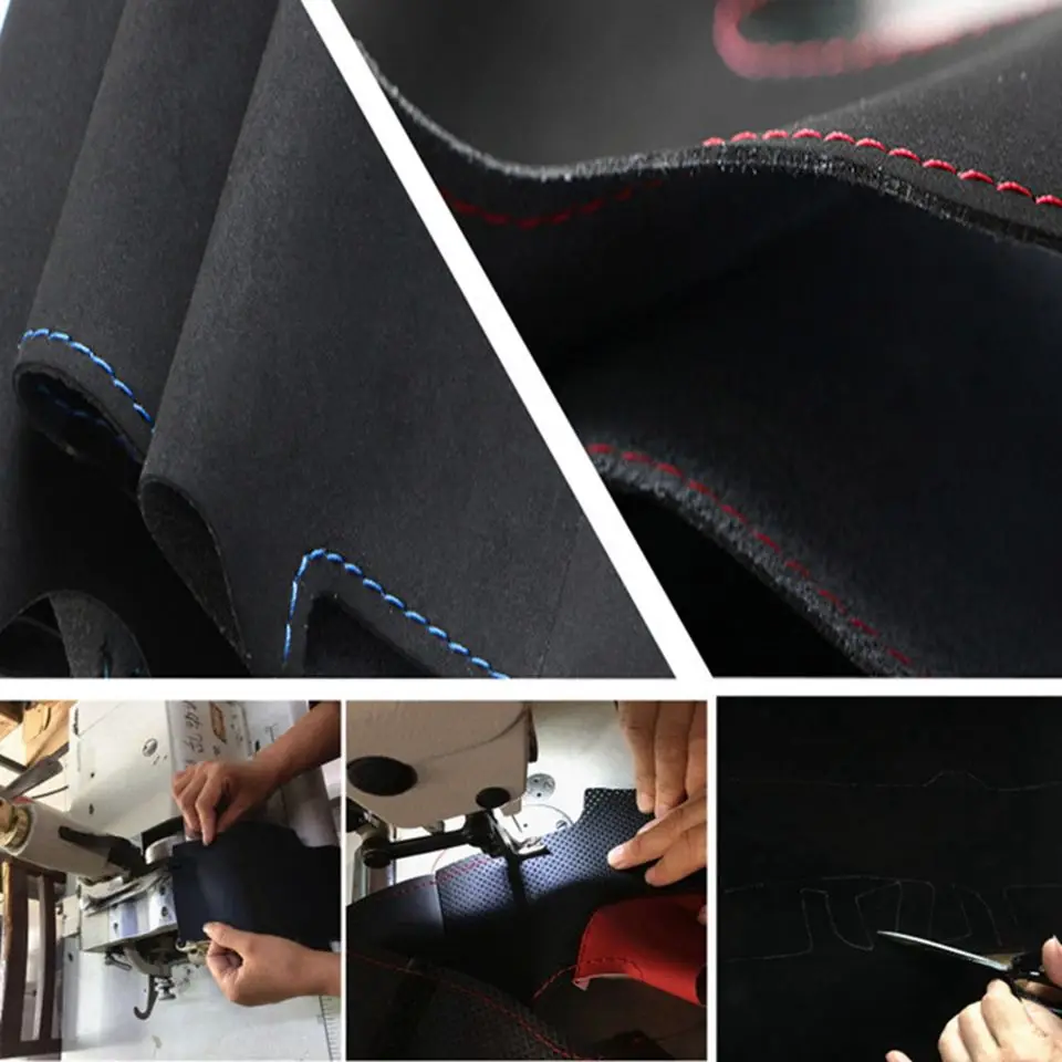 

Car Pi DIY For Audi TT 2017 Hand-stitched Black Soft Suede Car Steering Wheel Cover Interior Accessories Parts Car Assessoires