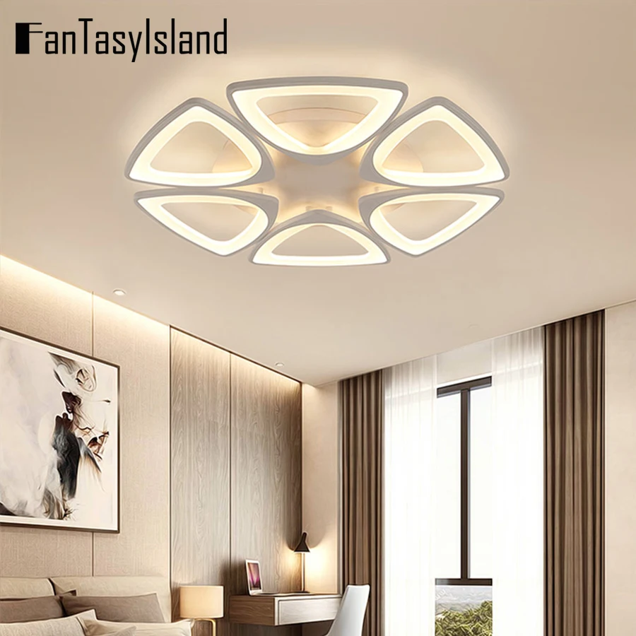 

Modern Triangle Metal Acrylic Ceiling Light Round LED Flush Mount For Living Kitchen Bedroom Dinner RoomFixtures LED Fixture