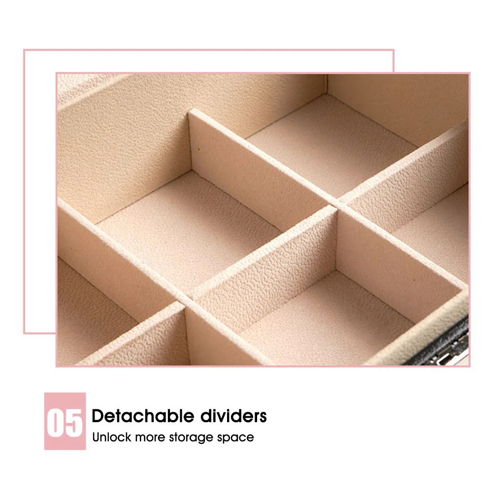 2 круглый Ланч бокс для ювелирных украшений шкатулка с зеркалом кольцевых