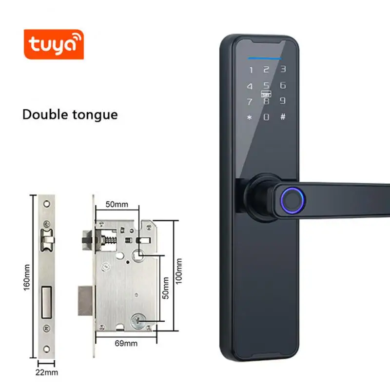 

Дверной смарт-замок Tuya с Wi-Fi и Биометрическим распознаванием отпечатков пальцев