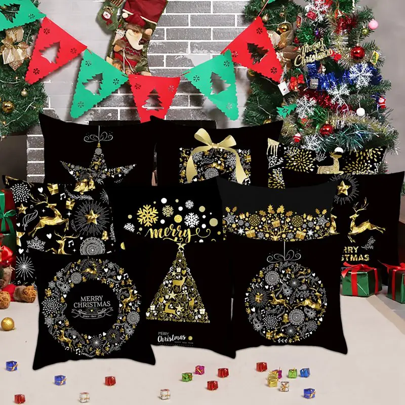 Christmas Cushion Covers Merry Christmas Decorations for Home Noel Christmas Gifts Navidad Xmas Cristmas DecorNew Year