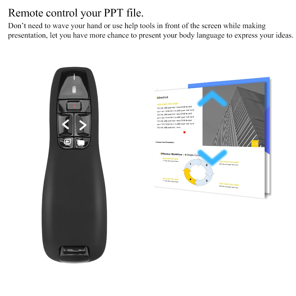 Powstro 2 4 ГГц мини удобный ручной USB PPT беспроводной Презентер RF пульт