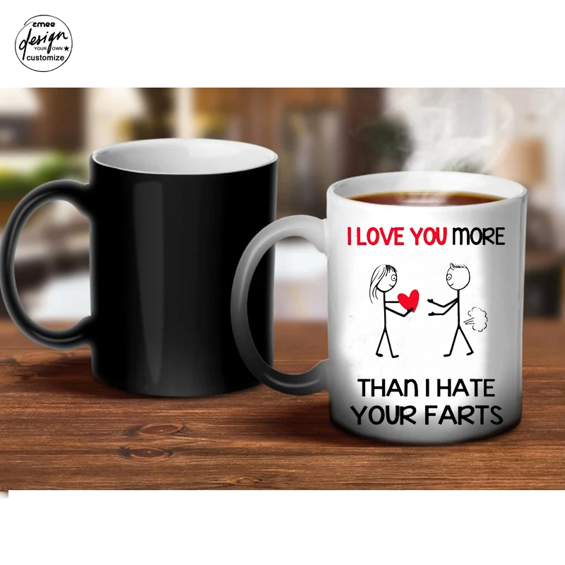 

Valentines Day Gift Wife Mug Anniversary Gift Funny Lover Couple Colour Changing Mug Ceramic Mug Birthday Present Heart Love You