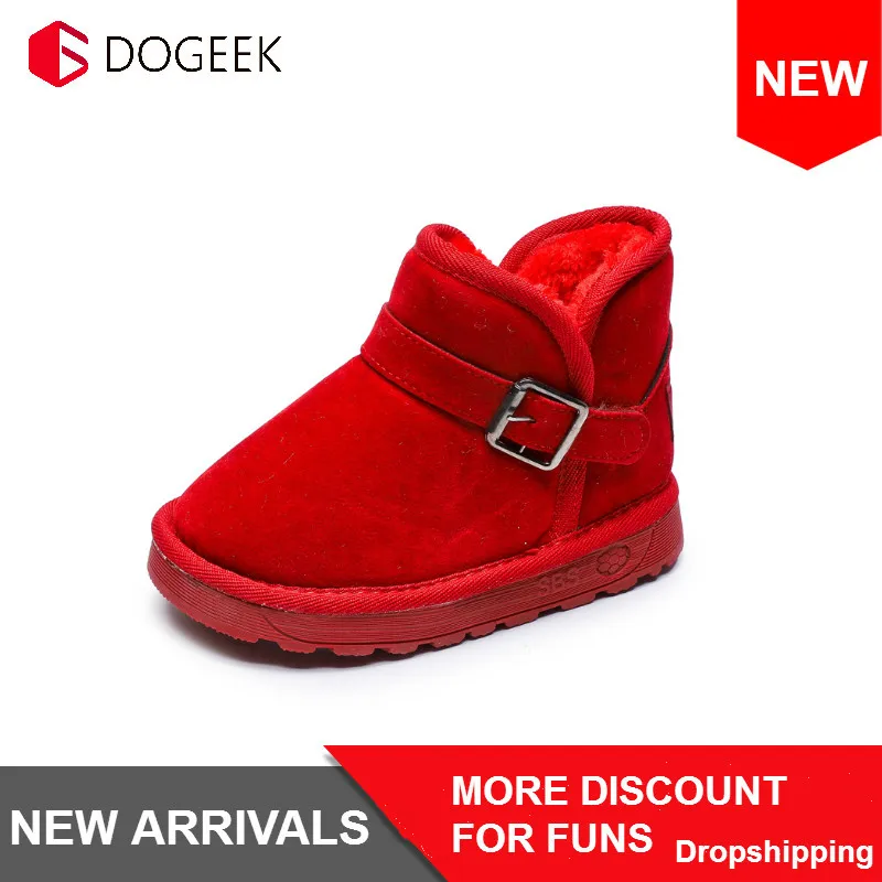 

Детские зимние сапоги DOGEEK для девочек, зимняя обувь для детей, сапоги, детские плюшевые теплые сапоги для малышей 1-7 лет