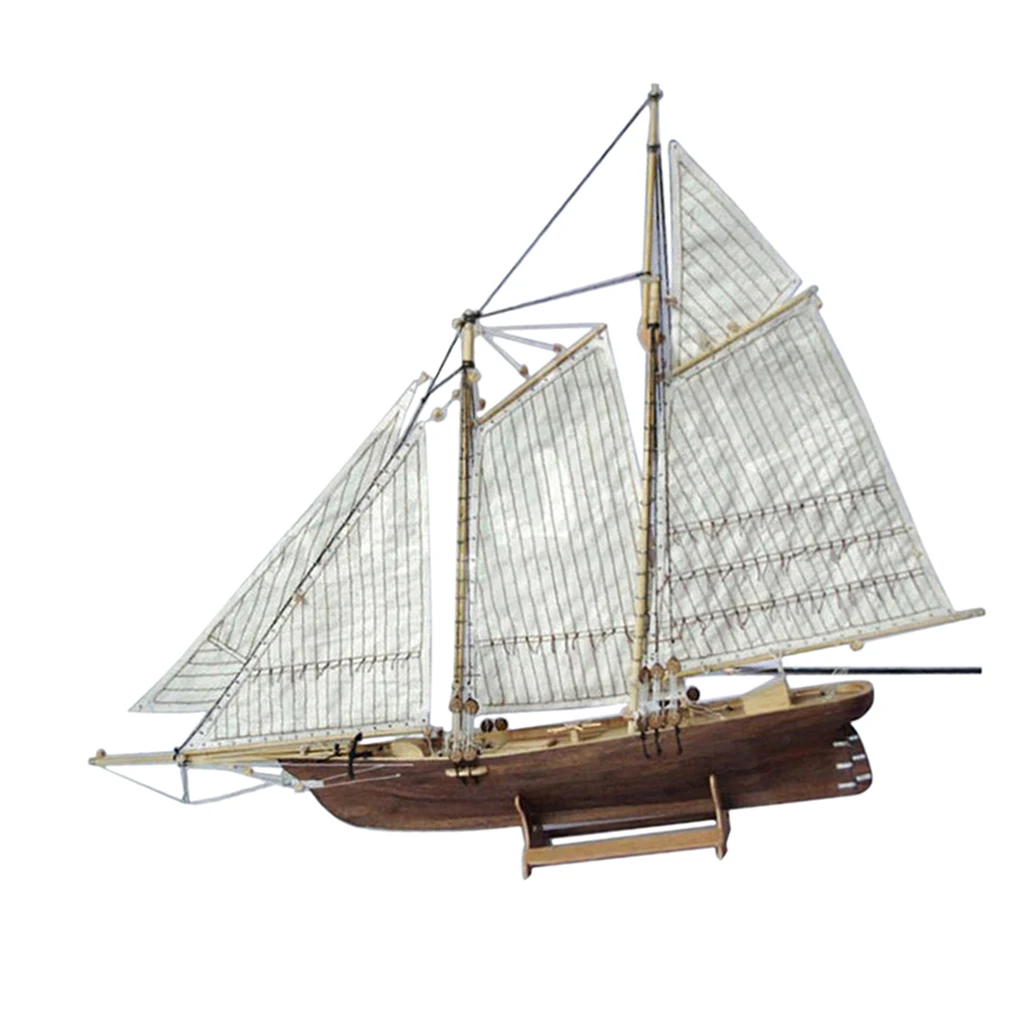 

Crafts 1/120 DIY Wooden Sailboat Toys Puzzles Miniature Gift Decorative