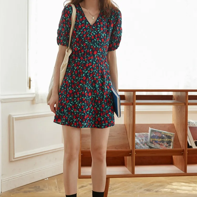 

2021 Summer New Student Style All-match Skirt Niche Dress Long Floral Dress Dress for Women Sexy Dress