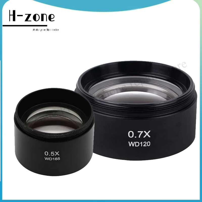 

RELIFE Auxiliary Microscope Lens WD165 0.5X 0.7X Objects Camera Lens For Trinocular Stereo Zoom Microscope Barlow Glass Lens