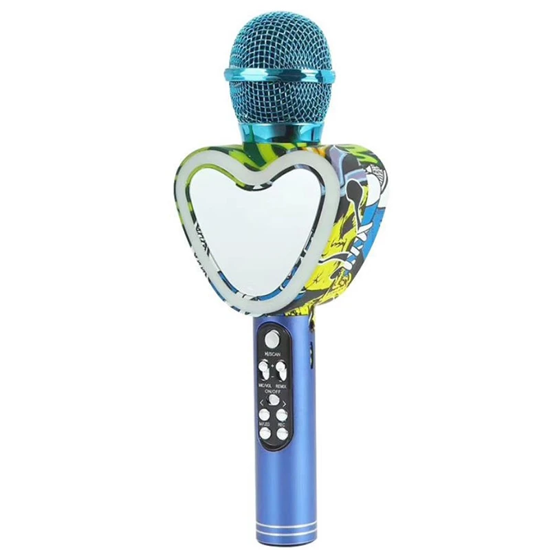 

Heart Shape Bluetooth Karaoke Microphone,4 in 1 with LED Lights for KTV