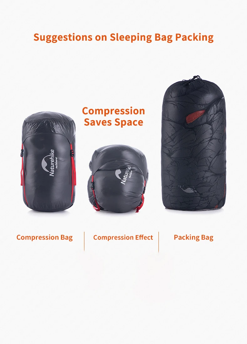 Naturehike Sleeping Bag 90% Filled Goose Down Mummy Thicken Windproof Warm Winter Down Sleeping Bag Ultralight 800FP