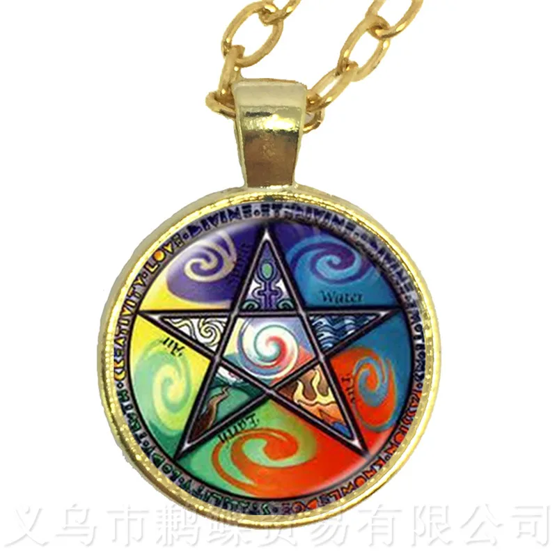 Ожерелье Древо жизни со звездами изображение бижутерия стеклянными кабошонами