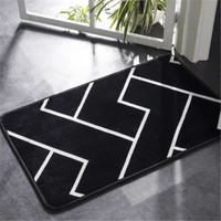 bath mat black and white classic geometric pattern super soft absorbent modern home bathroom door mat non slip carpet