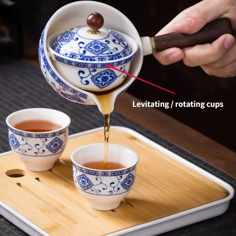 Дорожный чайный набор керамическая чайная чашка автоматический вращающийся