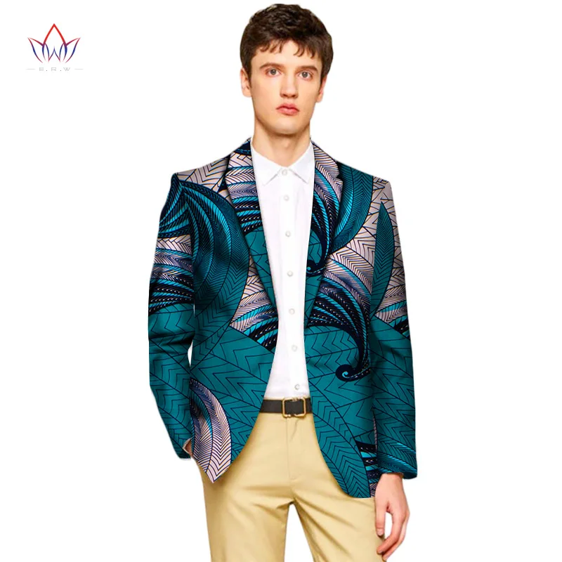 Мужской приталенный Блейзер с длинным рукавом Африканский базин богатый