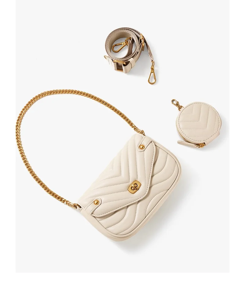 

Fashion Lingge Chains Crossbody Bags Designer Women Handbags Luxury Leather Crossbody Messenger Bag Lady Small Purse 2 Bags Set