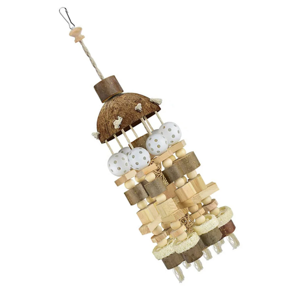 

Pet Birds Natural Wood Toy Hanging Chewing Toy for Parrot Cockatiels Love Birds