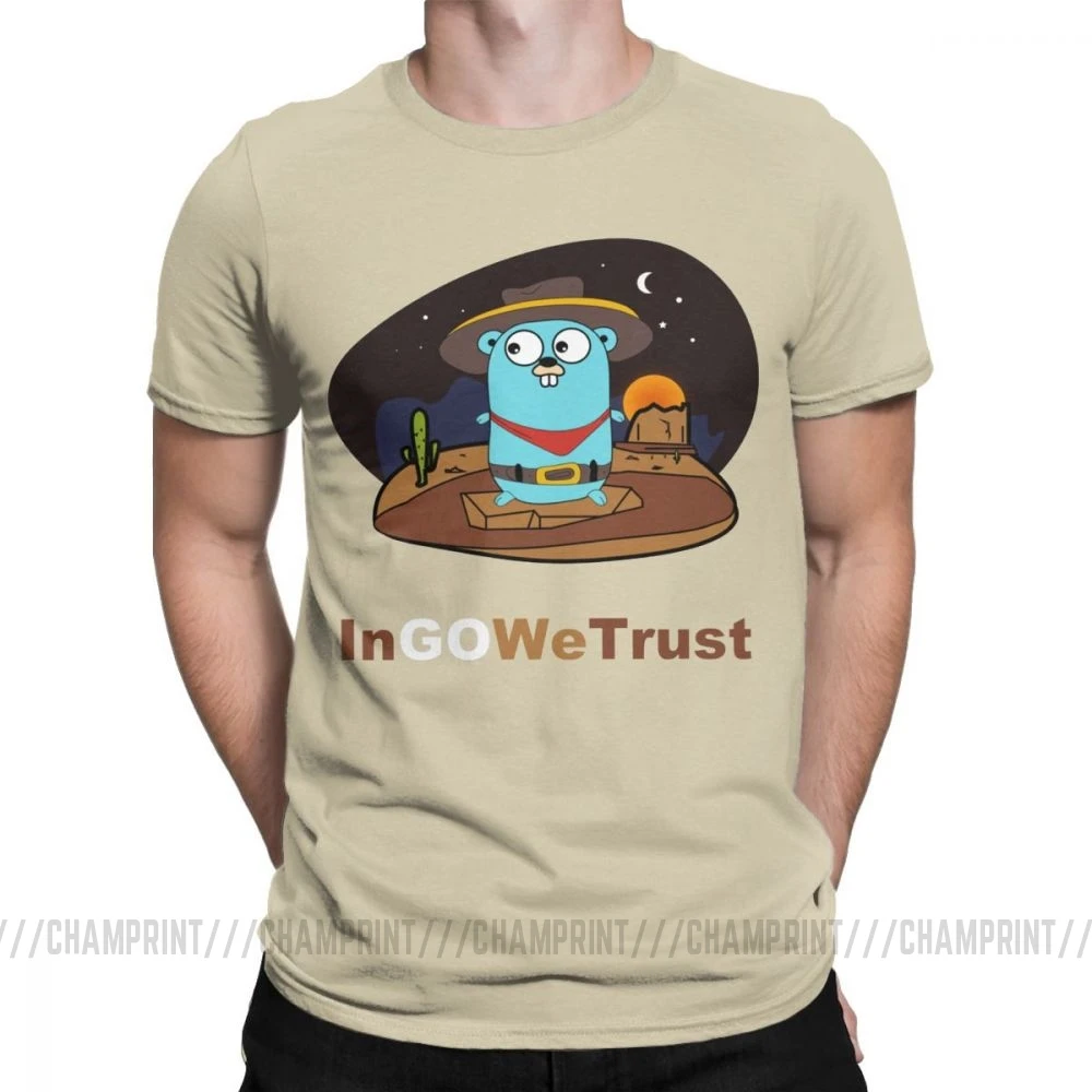 Хаки Golang Мужская футболка Gopher In Go мы доверяем программисту Программирование футболка кодер кодирование одежда разработчик забавная футболка - Цвет: Хаки