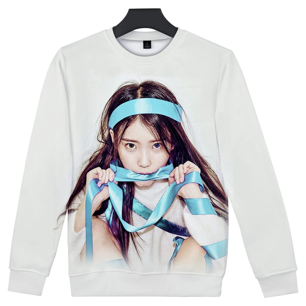 

Kpop Singer IU Sweatshirt 3D O-Neck Men/Women Long Sleeve Harajuku Unisex Streetwear Korea Star Lee Ji Eun Clothes Plus Size