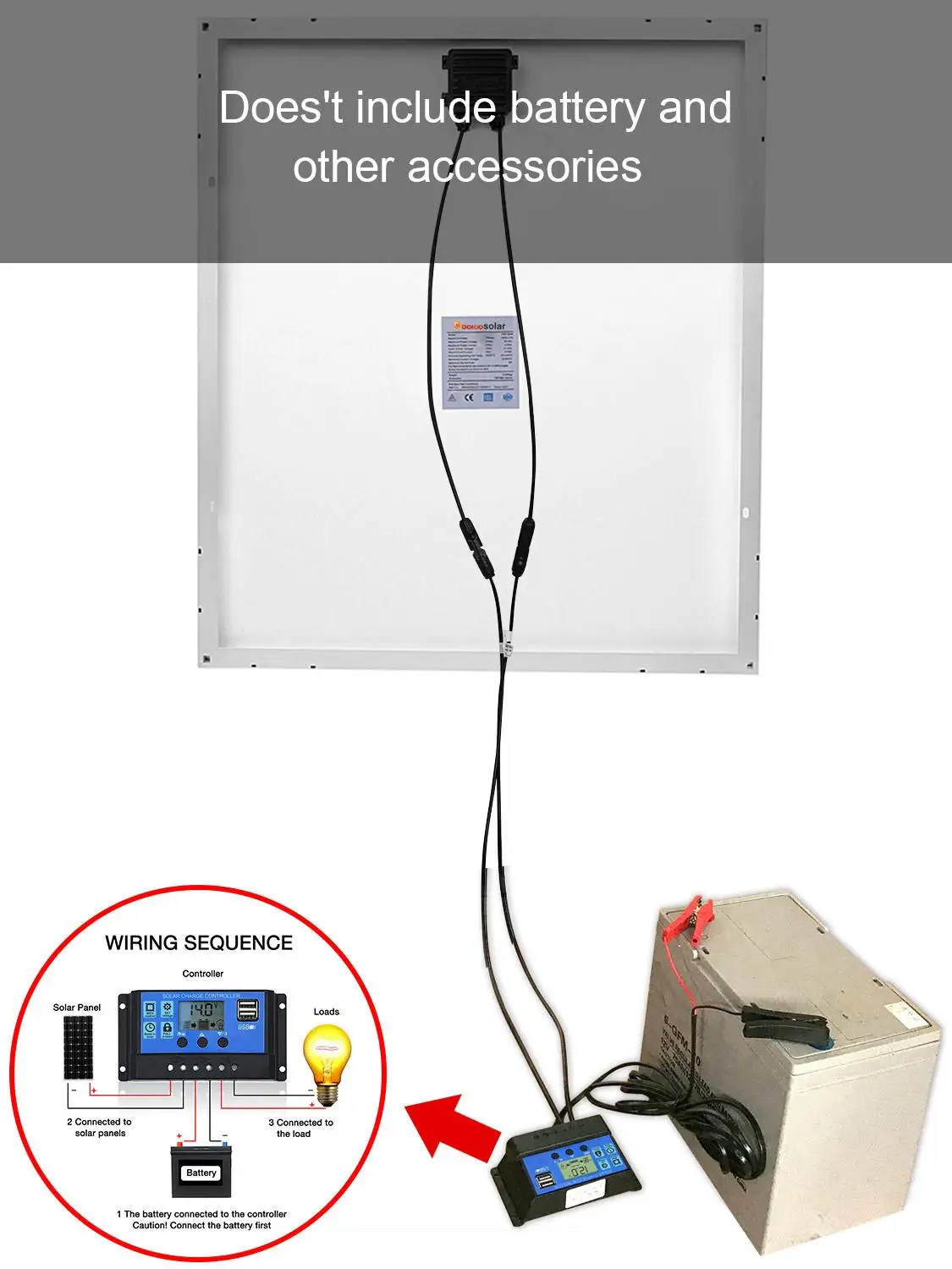 DOKIO 18 в 60 Вт/80 Вт жесткая монокристаллическая солнечная панель Китай зарядка 12