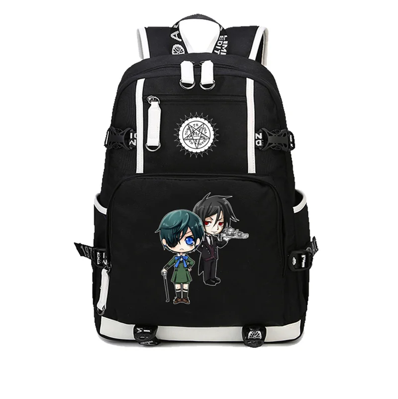 

anime Black Butler School BookBag Daily Backpack Black ButlerCiel Phantomhive Printing Travel Knapsack Teens Students Laptop Bag