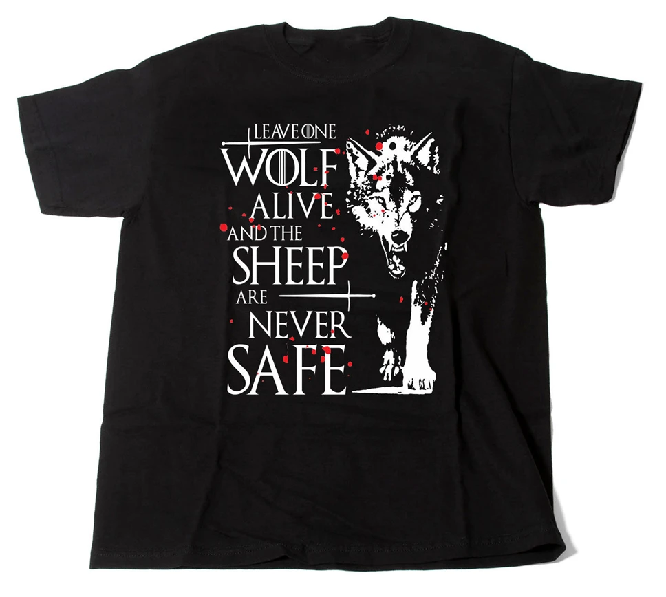 Leave One Wolf Alive Arya Stark Quote Футболка мужская и женская унисекс подходит для подарка