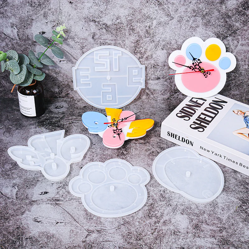 

New Diy Epoxy Mold Jewelry 4 Art Clock Decoration Silicone Mold Silicone Mold for Epoxy Resin Diy Silicone Mold