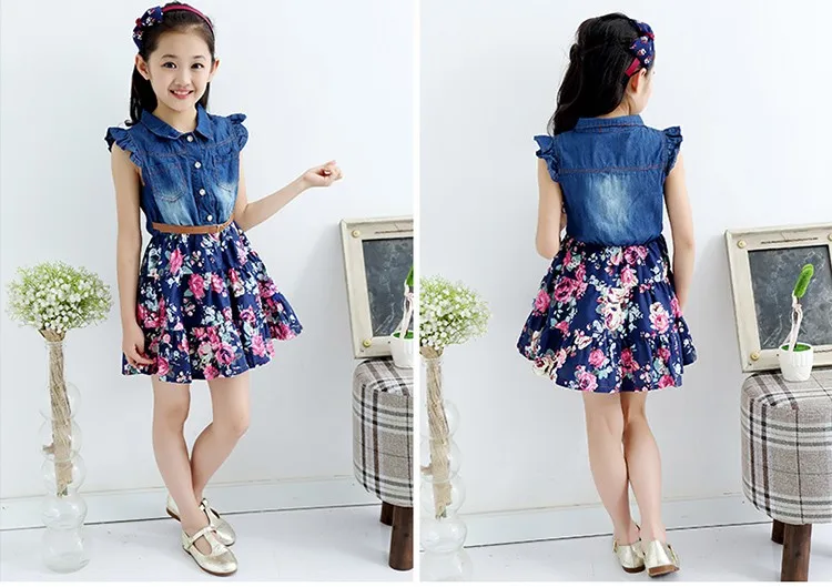 Детское вечерние ное платье для девочек детская одежда Новинка лета 2019 года