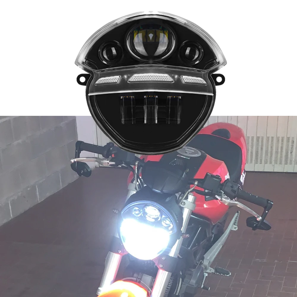 

Motorcycle Front Headlight Replace Head lamp Led DRL Hi/LO Beam For Ducati Monster 695 696 795 796 1100 1100S M1000 2013-2015