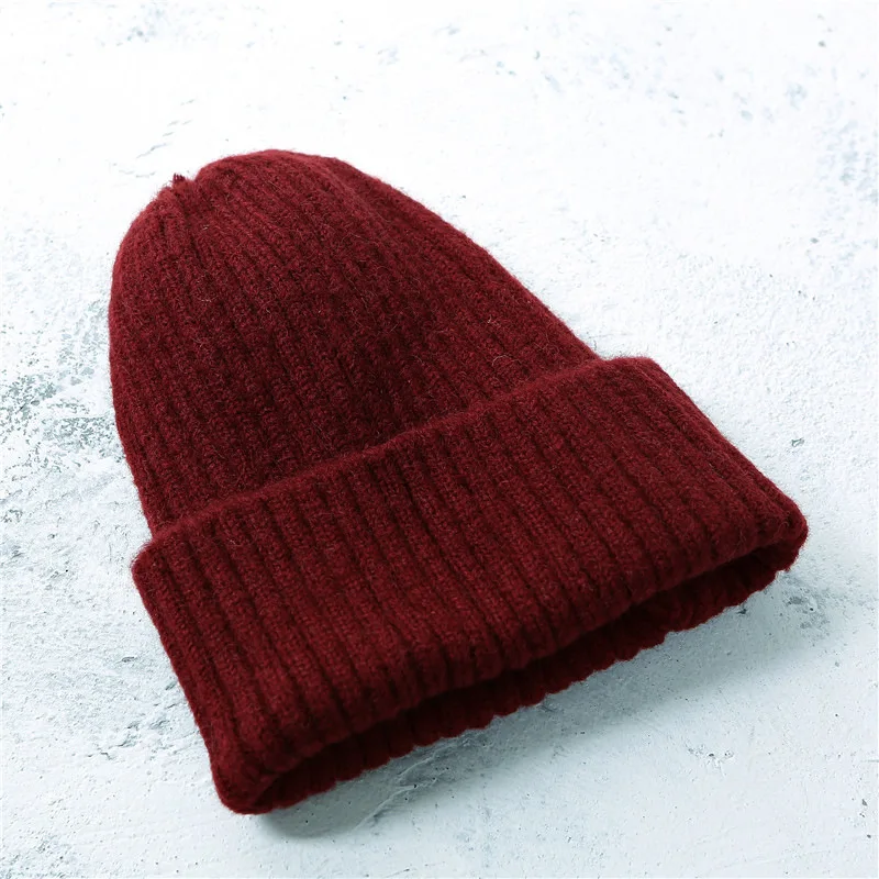 Осень-зима кроличьим мехом Зимние головные уборы Skullies шапки модные теплые шапки бини шапки Шапки Повседневное Для женщин Твердые взрослых кролик крышки головки - Цвет: 14
