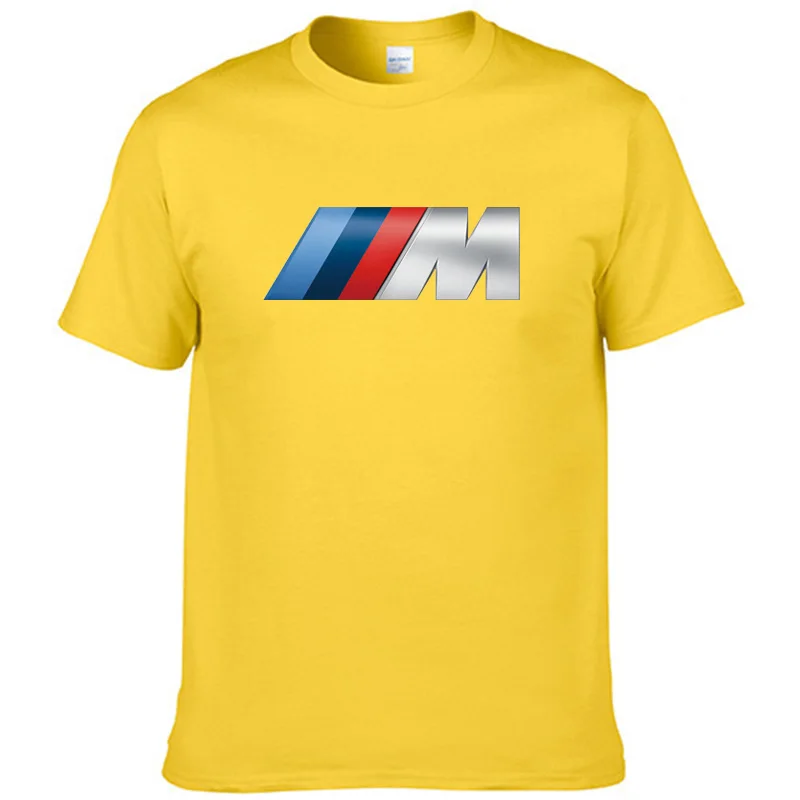 

2021 Tide Brand BMW M Summer Cotton Men's Top Casual Short-sleeved Solid Color Neutral Round Neck Hip-hop T-shirt Sports Top