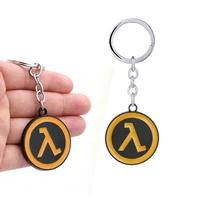 half life alyx keychain round logo pendant keyring car key chains chaveiro jewelry for men gift