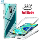 360 полный прозрачный чехол для телефона для Xiaomi POCO F3 X3 M3 F2 Mi 10T Lite 5G A3 Note10 силиконовый ударопрочный чехол для Redmi 9AT 9C NFC 8A Note 9 8 Pro 9S 8T
