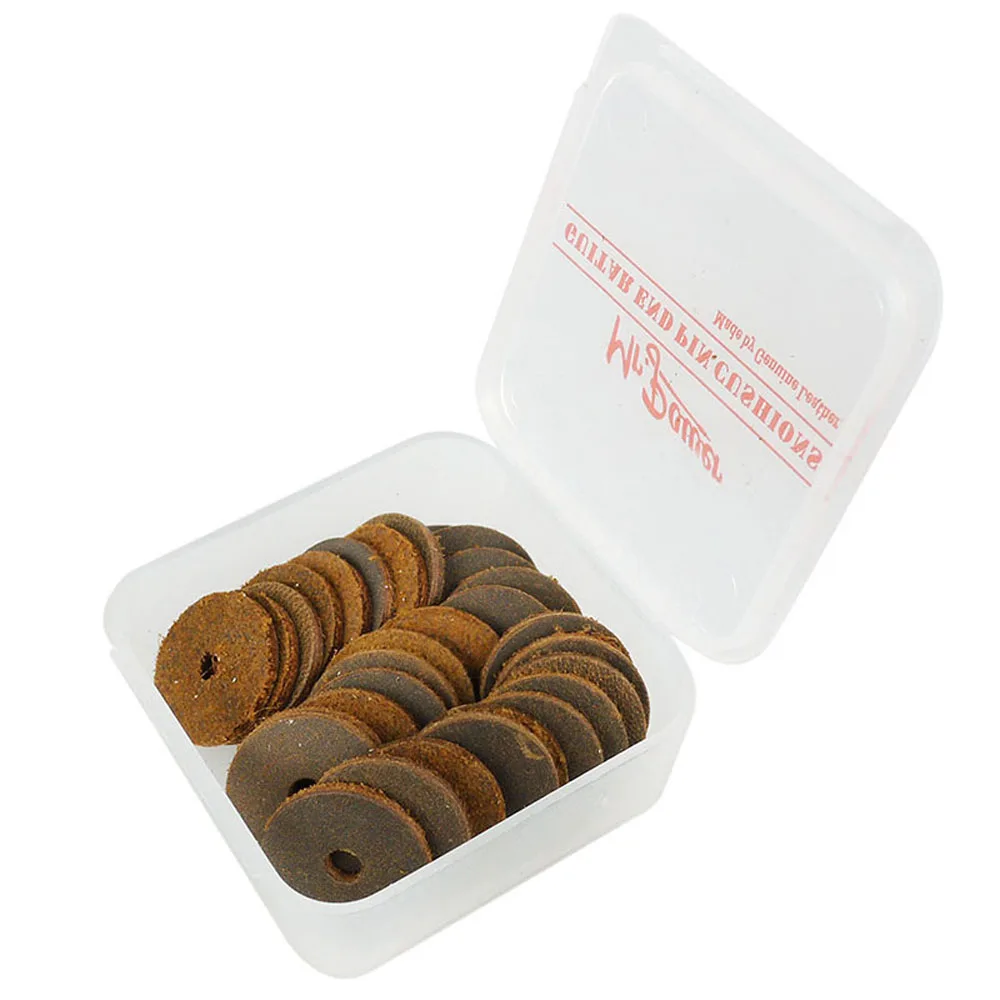 30 stücke echtem leder gitarre savers strap lock blöcke taste pad ende pin kissen pad mit box für akustische elektrische gitarre bass f