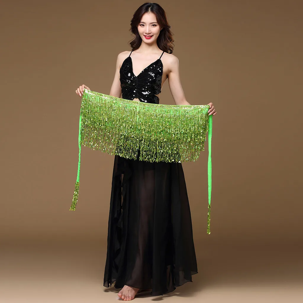 Женский костюм для танца живота пояс с блестками шифоновая юбка Лидер продаж