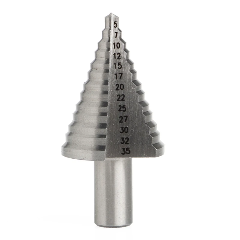 

5-35Mm Hss 4241High Speed Steel Ronde Handvat Rechte Groef Metalen Step Cone Boor Rvs Gatenzaag cutter Hout Power Tool