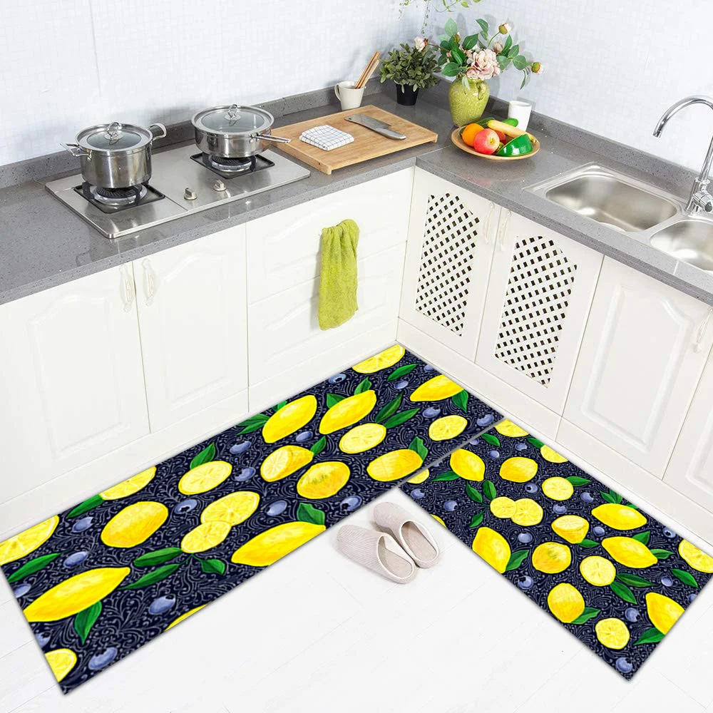 kitchen floor mat long plush carpet two piece set of kitchen home water absorption and dirt resistance tapis de cuisine long free global shipping