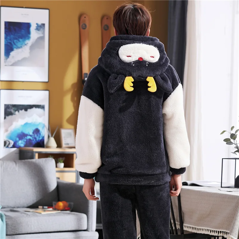 Пижама для мужчин одежда сна Мужская Фланелевая мультяшная зимняя забавная