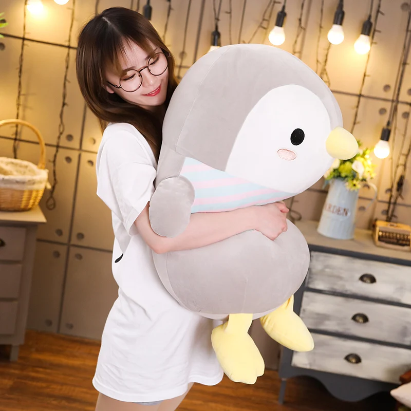 

Fatty Stripe Penguin Plush Toy Stuffed The Antarctic Animals Grey Baby Family Penguins Soft Doll Kids Adults Comforting Gift