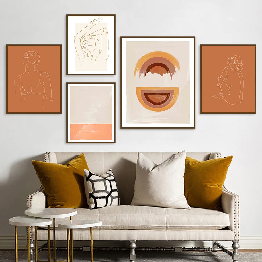 

Woman Back Nude Line Color Block Wall Art Canvas Painting Nordic Posters And Prints Wall Pictures For Living Room Bohemian Decor
