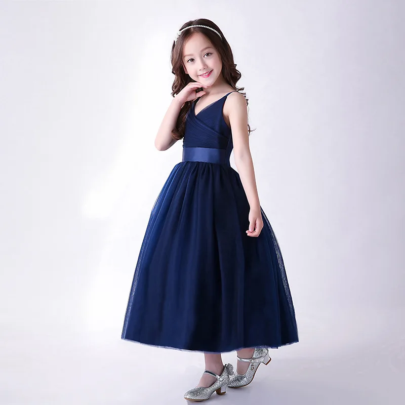 День Рождения вечерние длинное платье для девочек на Рождество Детские строгие