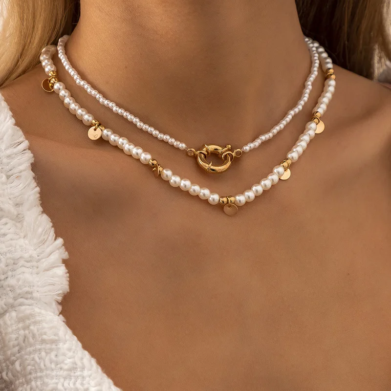 

1PC Pearl Choker Retro Simulated Baroque pearl Necklace Handmade High Quality Pearl Necklace Collar for Women Wedding Jewelry