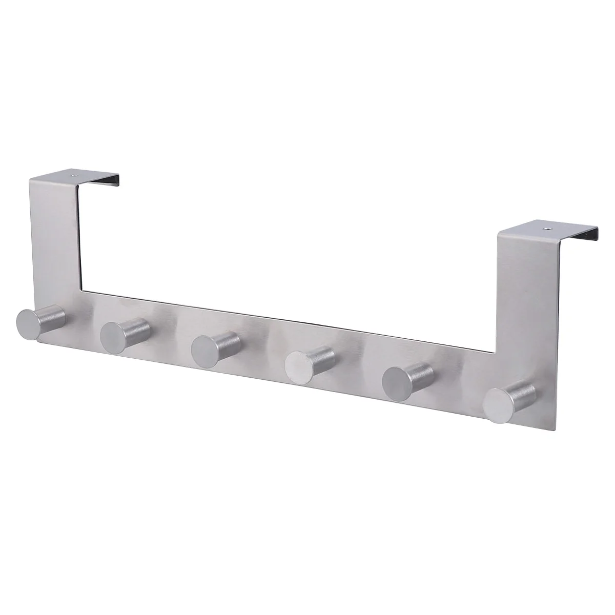 

Stainless Steel Over the Door Hooks Hagner Rack Clothes for Cloth Pants Hat Towel (6-Hook)