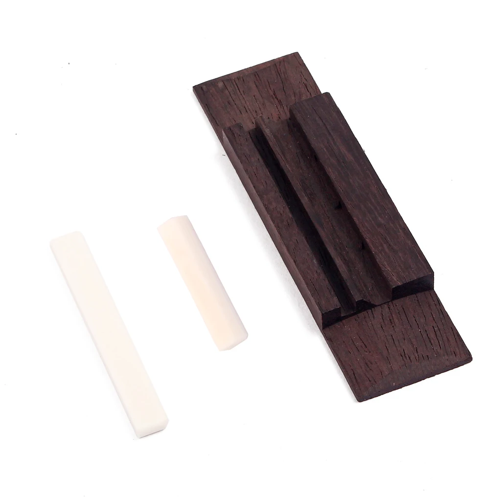 

Set of Bone Nut & Rosewood Bridge Piece for 3 Strings Cigar Box