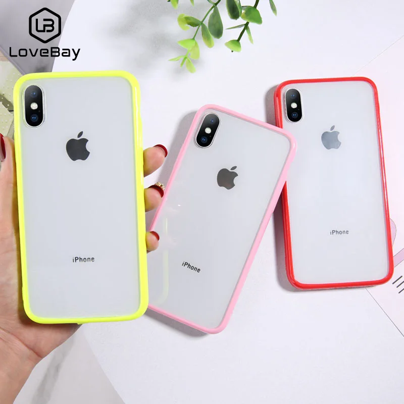 Lovebay прозрачные Простые Чехлы для телефона для iphone 11 Pro X XR XS Max пары TPU акрил для iphone 11 6 6S 7 8 Plus чехол