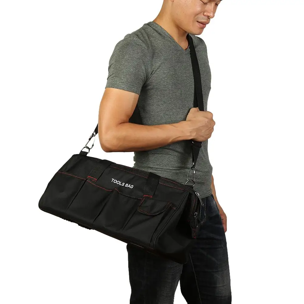 

Adjustable Tool Bag Strap Hammers Screwdriver Holder Storage Repair Oxford Waterproof Large Size Metal Frame Port Organizer