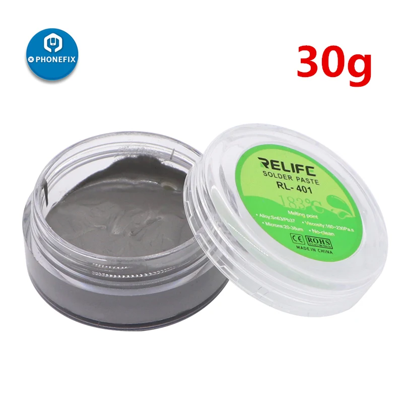 30g RELIFE 183 °C средняя температура без очистки флюс паяльной пасты RL-400/401/402 SolderTin Sn63/Pb67 BGA паяльная банка - Цвет: 30g